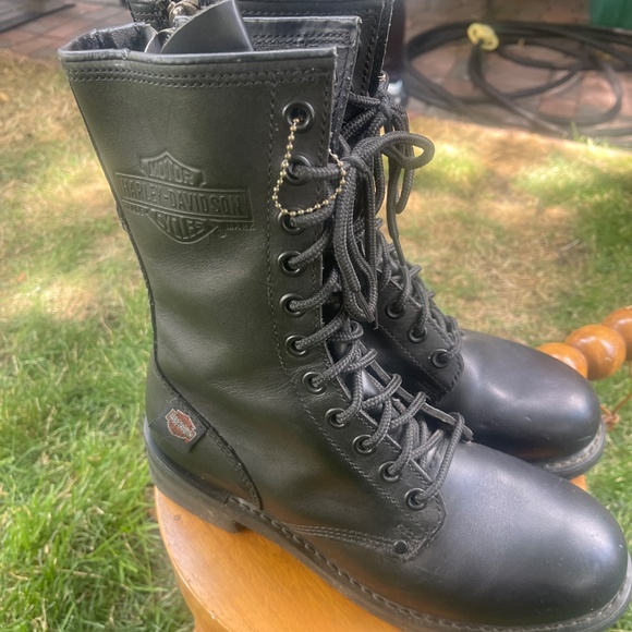 Genuine Harley Davidson Leather Boots size 8 - Picture 2 of 5